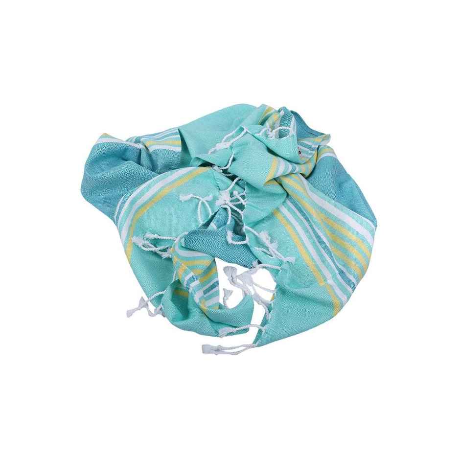 Bianca Ultra Soft Turkish Hammam Towel 100% Cotton 1pc Bath Towel | Jadore Stripe-Mint