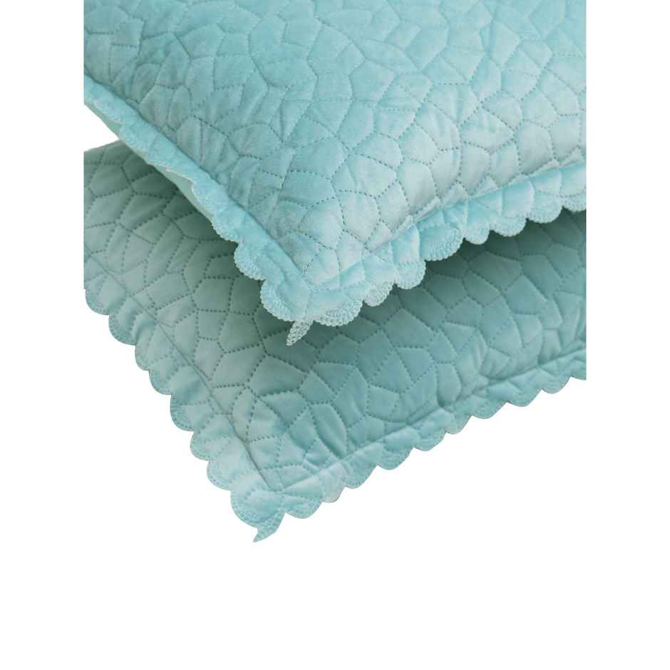 Hosta Homes Velvet Fabric Laser Cut Crystal Aqua Pillow Cover Pack of 2