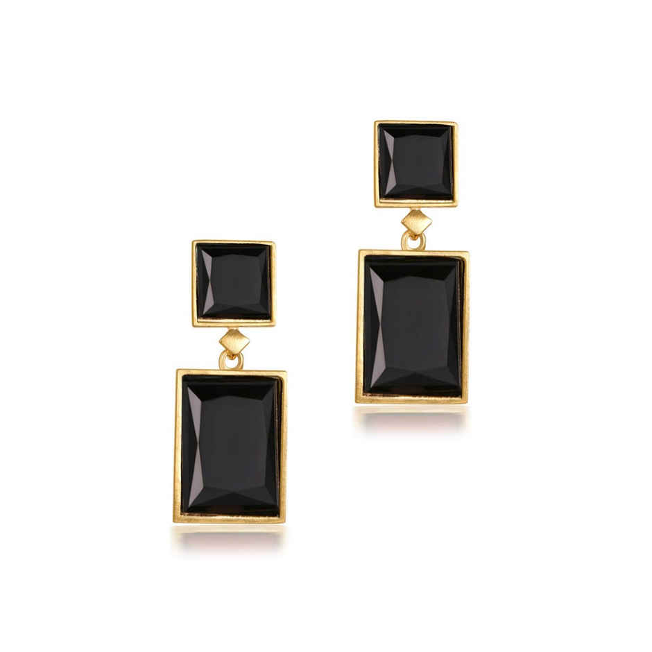Youbella Jewellery Girls And Women'S Gold Plated Crystal Handmade Earrings (Black)(Ybear - 32842)