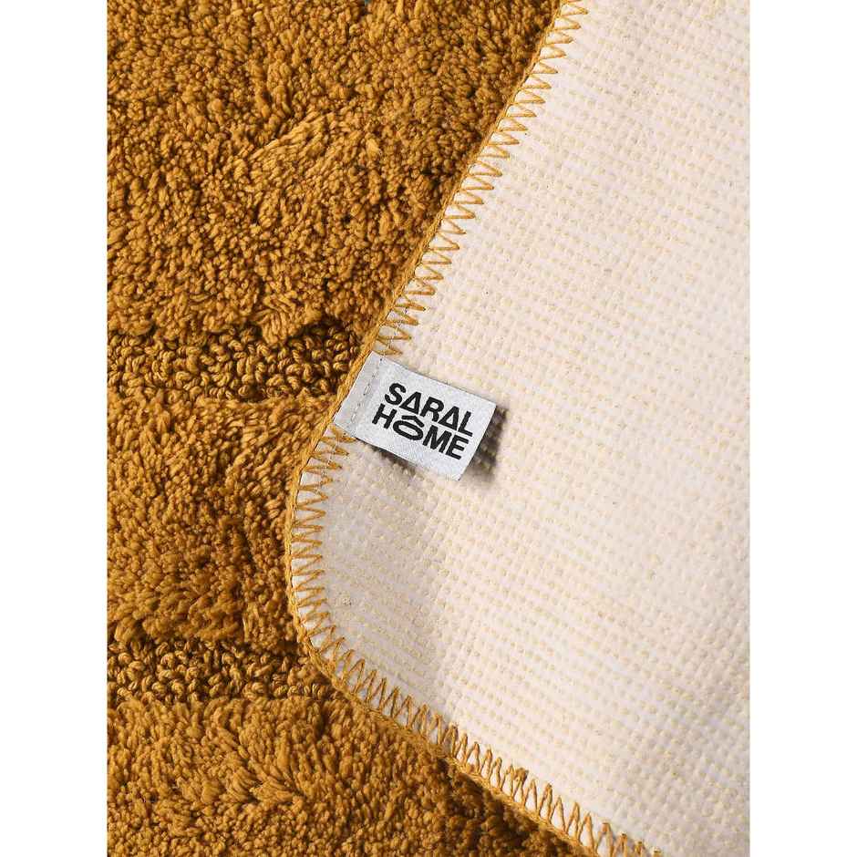 Saral Home Cotton Anti-Slip Bathmat & Contour Set | 45 x 60 cm & 45 x 50 cm | Ochard