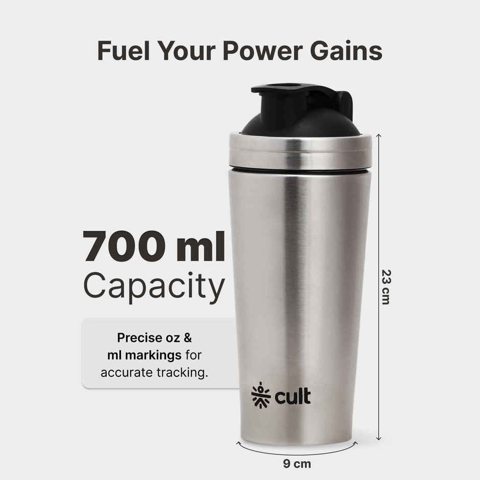 Cultfit Steel Shaker | Silver