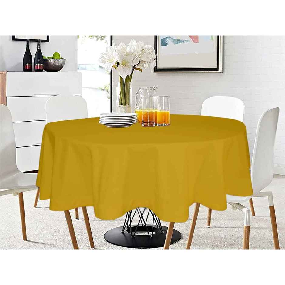 Lushomes Table Cover - Dark Yellow | Classic Plain Dining | 60 inch Round