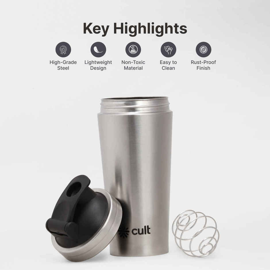 Cultfit Steel Shaker | Silver