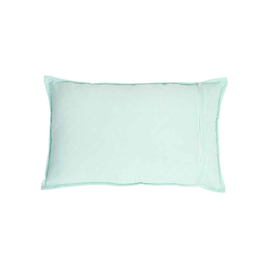 Hosta Homes Pure Cotton Green Embroidred Pillow Covers Pack of 2