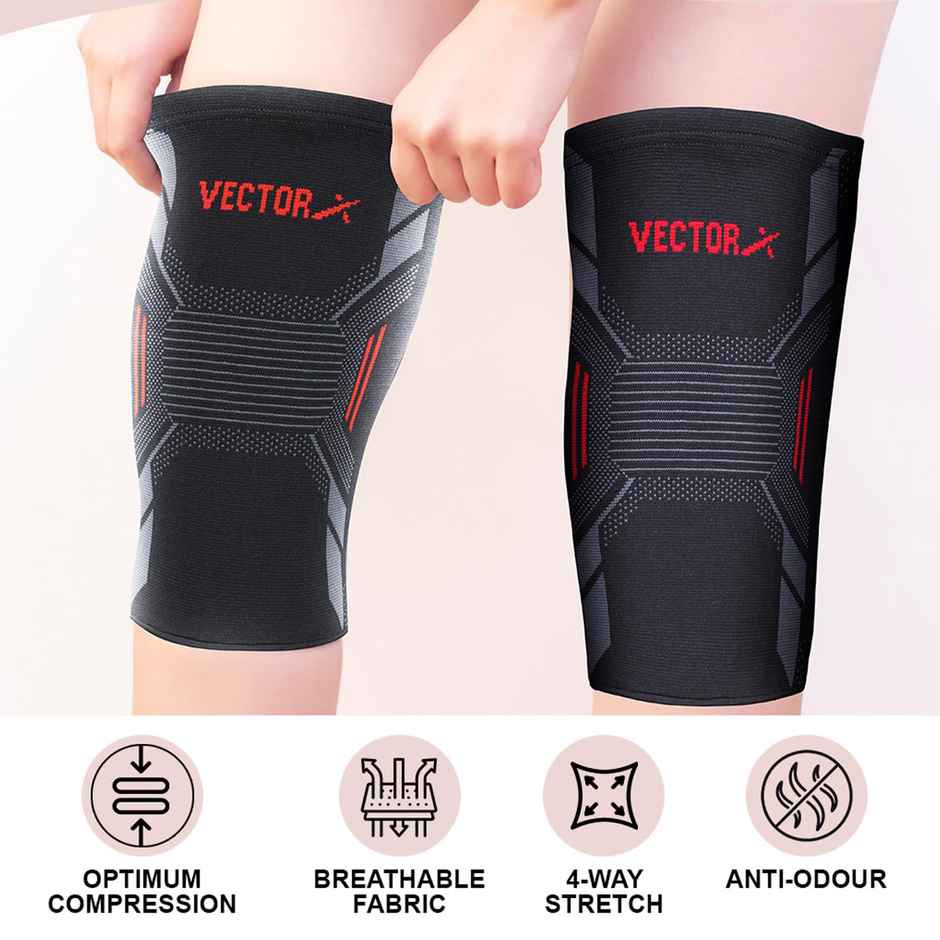 Vector X Fit Pro Knee Cap For Knee Pain For Women Men Knee Support Small (Pair)