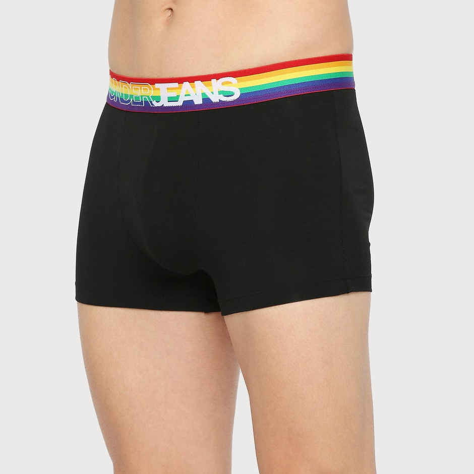 Underjeans by Spykar Men's Black Multi Pack of 1 Trunk | S