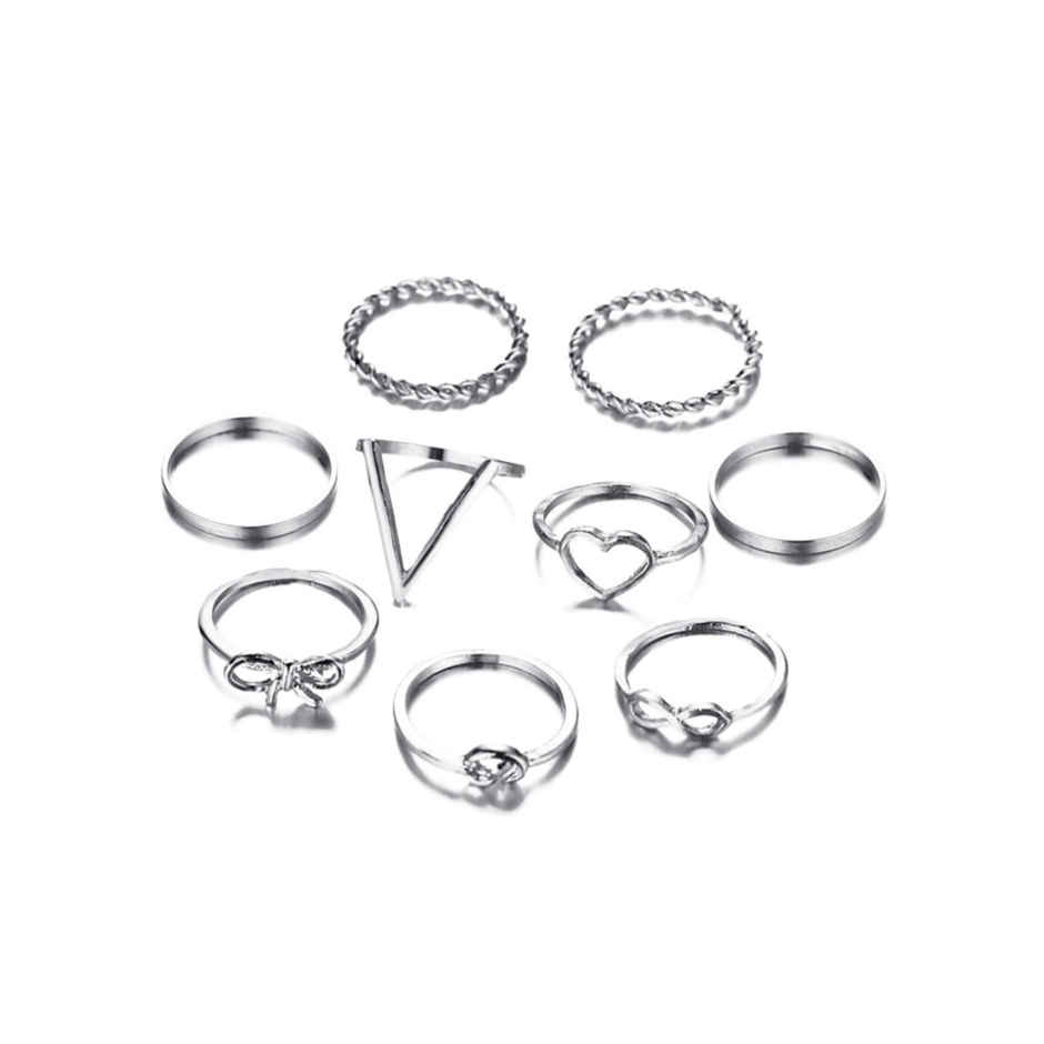 YouBella Jewellery Bohemain Oxidised Rings Combo of 9 Rings for Women and Girls (YBRG - 20123)