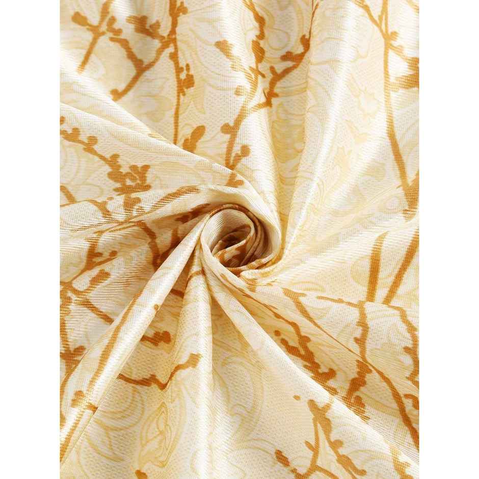 Home Sizzler Branch Bliss Grommet Eyelet Polyester Door Curtains 7 Feet Gold