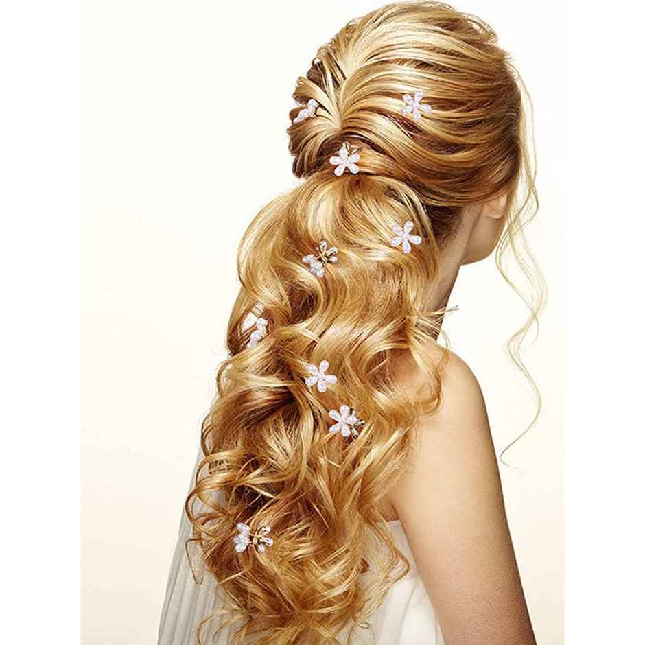 Youbella Stylish Hair Comb Hair Pin Hair Accessories For Women And Girls (Ybhair_41727) (White)