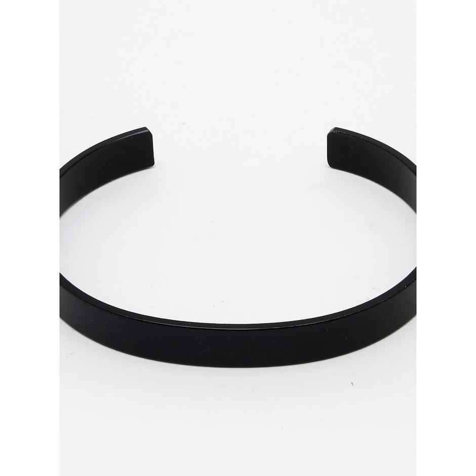 NVR Men's Black Rhodium-plated Stainless Steel Cuff Bracelet | NVR2369
