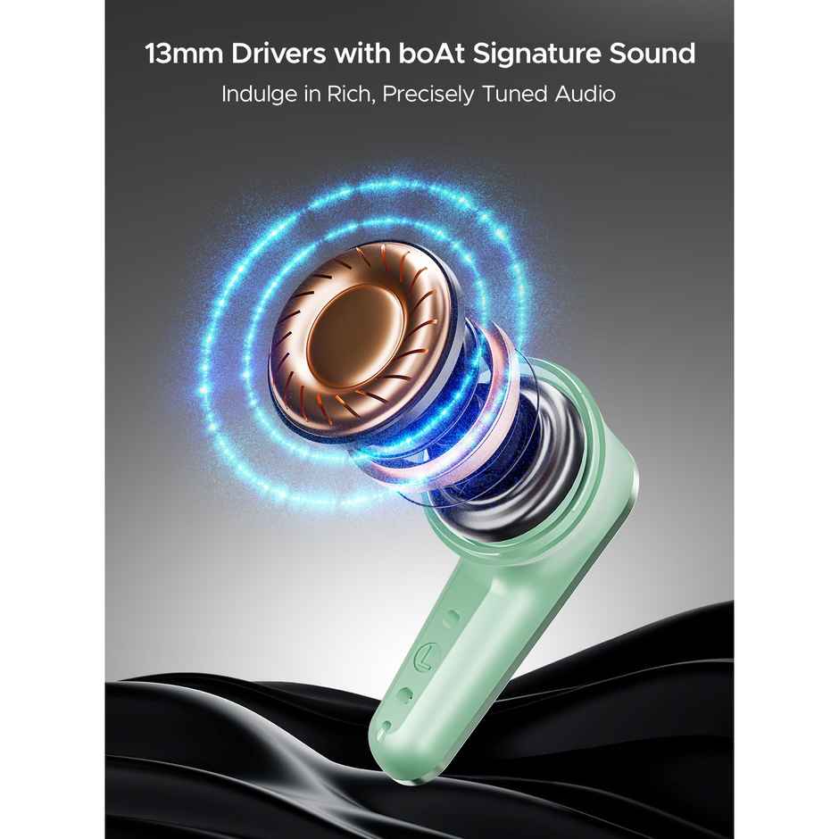 boAt Airdopes 280 ANC 32dB | 60Hrs | 13Mm Drivers | 4Mics Enx | Aquamarine Green