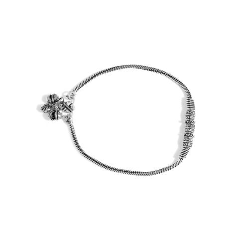 Priyaasi Set of 2 Oxidised Silver Anklets