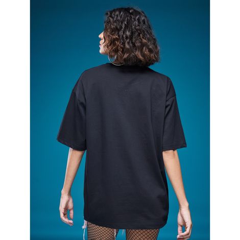 Smartees Women's Oversize Printed T-shirt | WW - 2055 | Black - XL