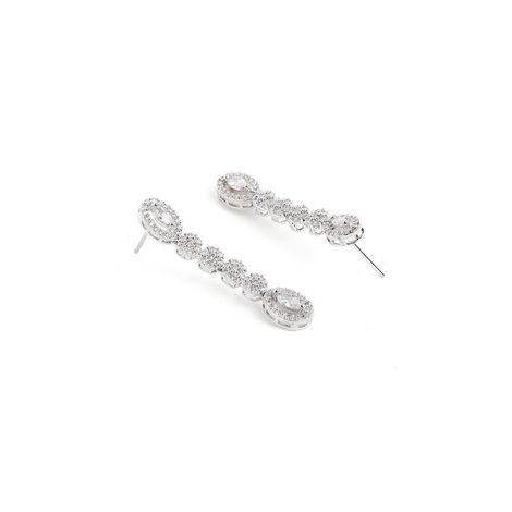 Priyaasi Silver-Plated American Diamond Studded Jewellery Set