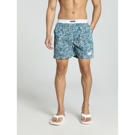 Puma Men's Printed Woven Boxers | Blue Coral | M