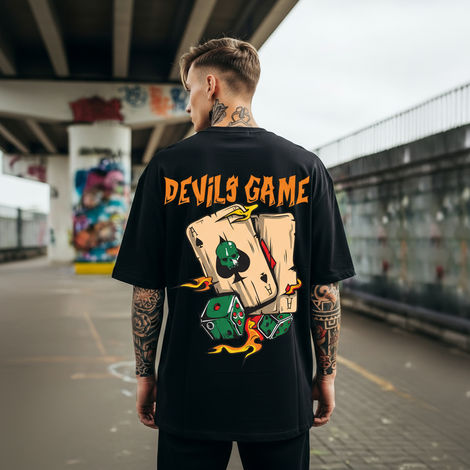 BENNY BROOKS Men's Round Neck half sleeve Oversized T-shirt |AA(ARN)BLACK139 | Black - L