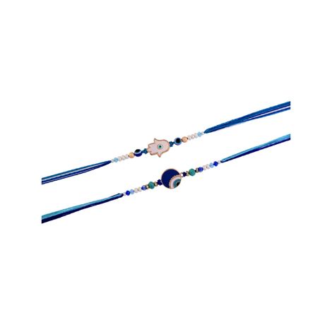Thread Evil Eye Hamsa Charms Rakhis (Voylla) Pack of 2