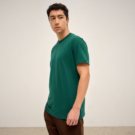 The Bear House Men Relax Fit Solid T-shirt - Grelaro | Bottle Green | XXL
