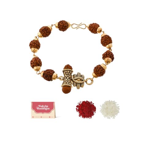 Religious Ethnic Rudraksha Beads Rakhi (Voylla)