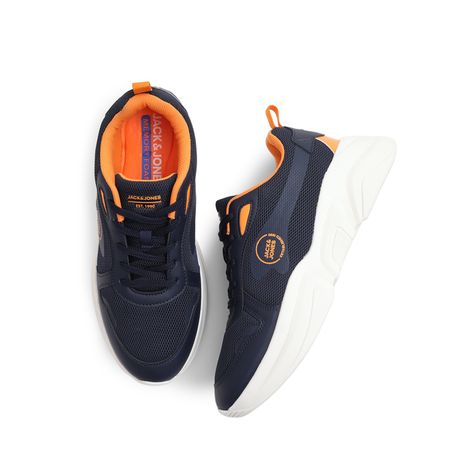 Jack & Jones Men's Navy Blue Colourblocked Chunky Sneakers - 40