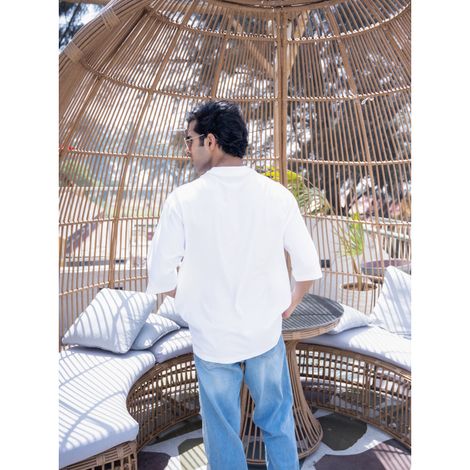 Bonorganik Men's Marvel Oversize Front Print T-shirt | BON12040 | White | S