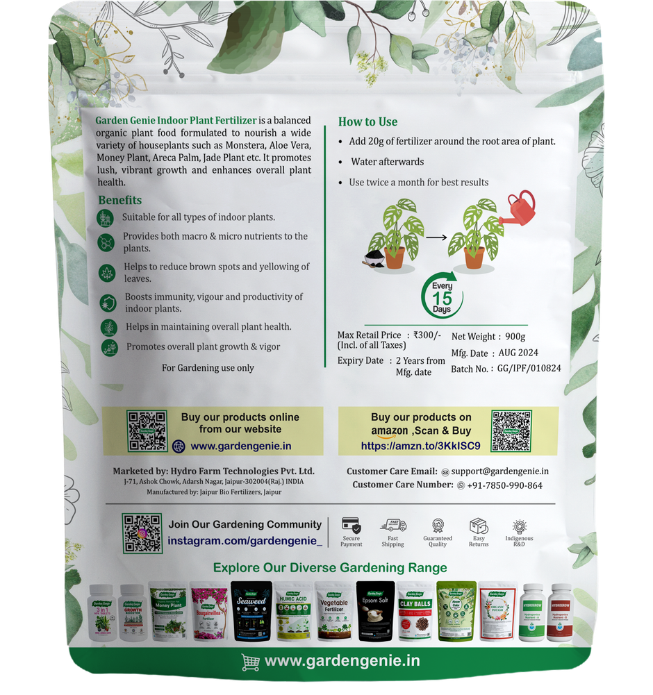 Garden Genie Indoor Plant Fertilizer | Organic Plant Khad for jade, zz, money plant etc