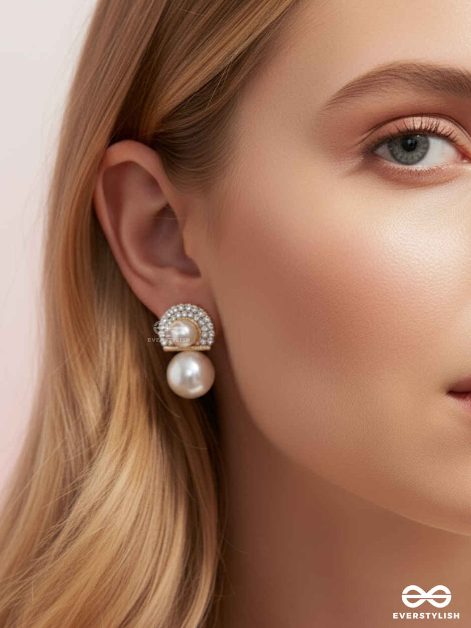 Everstylish Crystal Orbits -Crystal Studded Statement Earrings With Dropping Pearls|JEW1107919