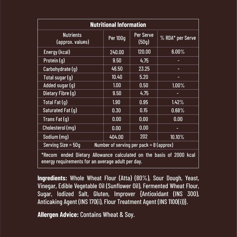 Daily Good Pure Whole Wheat Zero Maida Bread