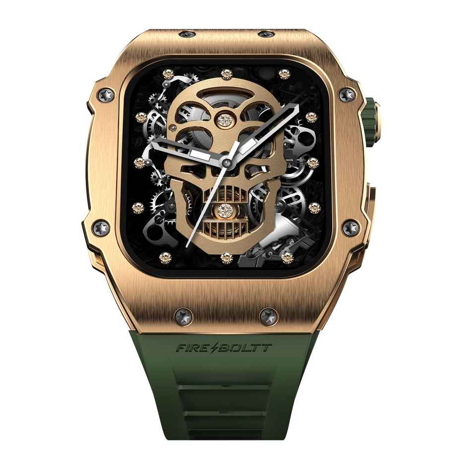 Fire-Boltt Ashphalt Smartwatch | 1.91" Display | BT Calling - Gold Green