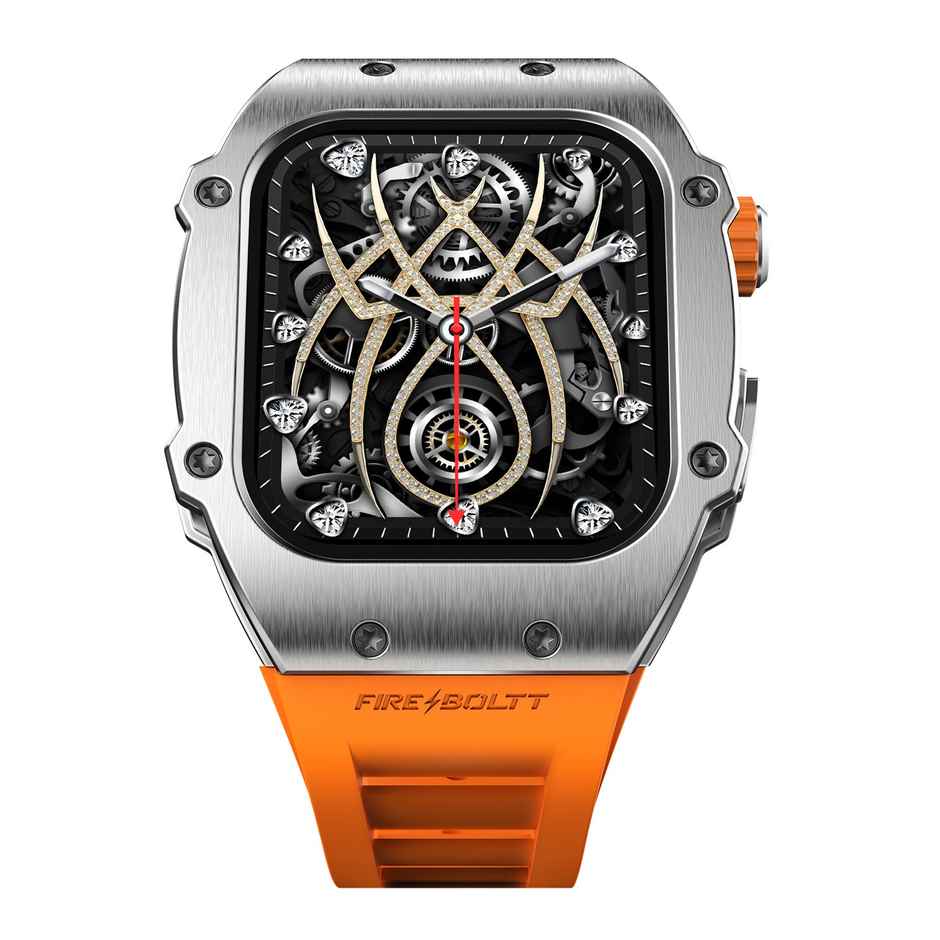 Fire-Boltt Ashphalt Smartwatch | 1.91" Display | BT Calling - Silver Orange