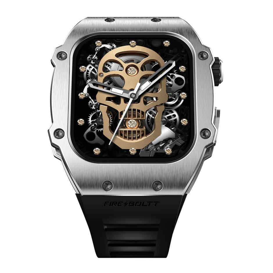 Fire-Boltt Ashphalt Smartwatch | 1.91" Display | BT Calling - Silver Black