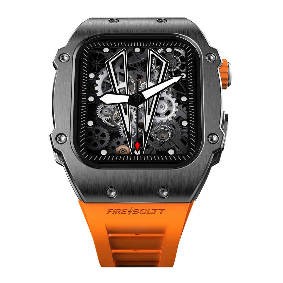 Fire-Boltt Ashphalt Smartwatch | 1.91" Display | BT Calling - Gun Metal Orange