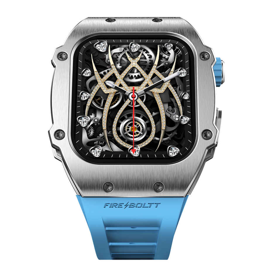 Fire-Boltt Ashphalt Smartwatch | 1.91" Display | BT Calling - Silver Blue