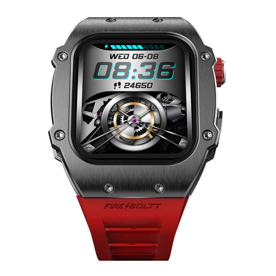 Fire-Boltt Ashphalt Smartwatch | 1.91" Display | BT Calling - Gun Metal Red