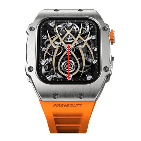 Fire-Boltt Ashphalt Smartwatch | 1.91" Display | BT Calling - Silver Orange