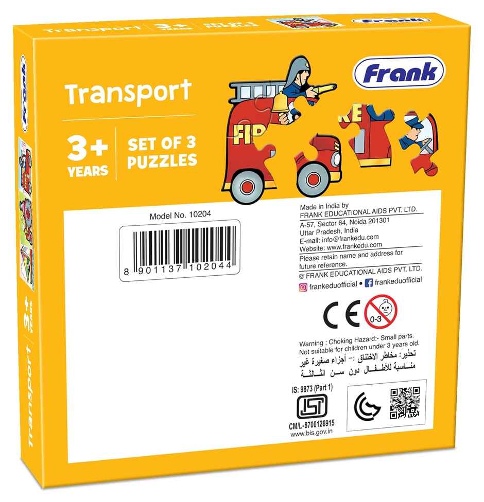 Frank Transport - A Set Of 3 First Puzzles - 4, 5 & 6 Pieces