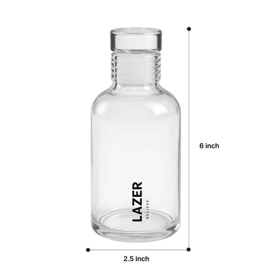 Lazer Pure Borosilicate Glass Water Bottle | BPA-Free, Eco-Friendly | Durable & Leak-Proof - 300 ml