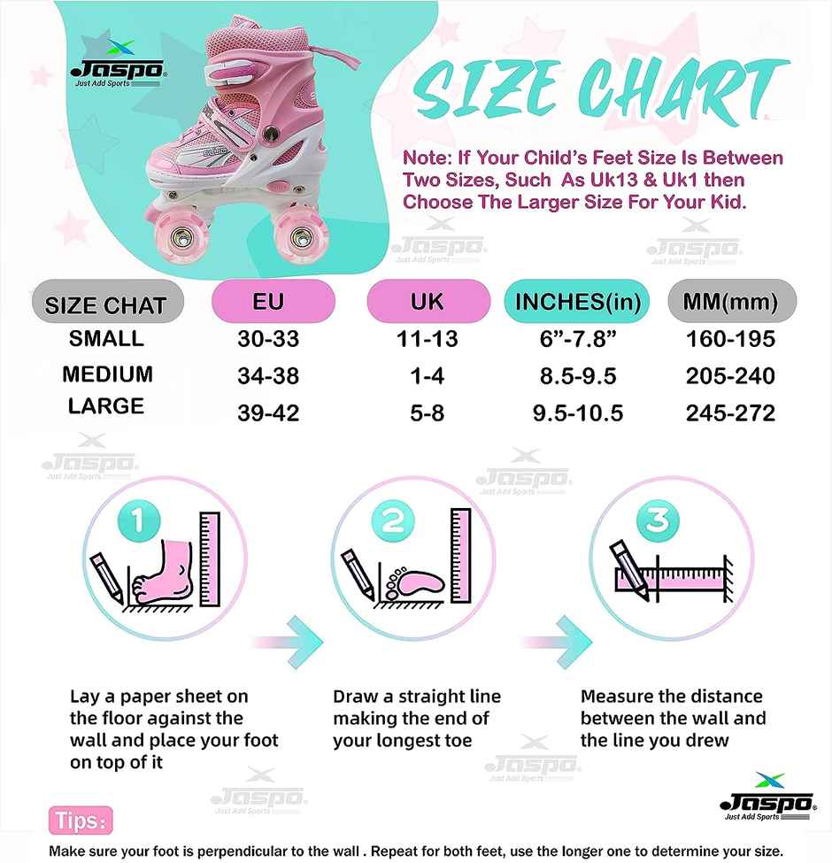 Jaspo Scud Adjustable Quad Roller Skates With Led Wheels