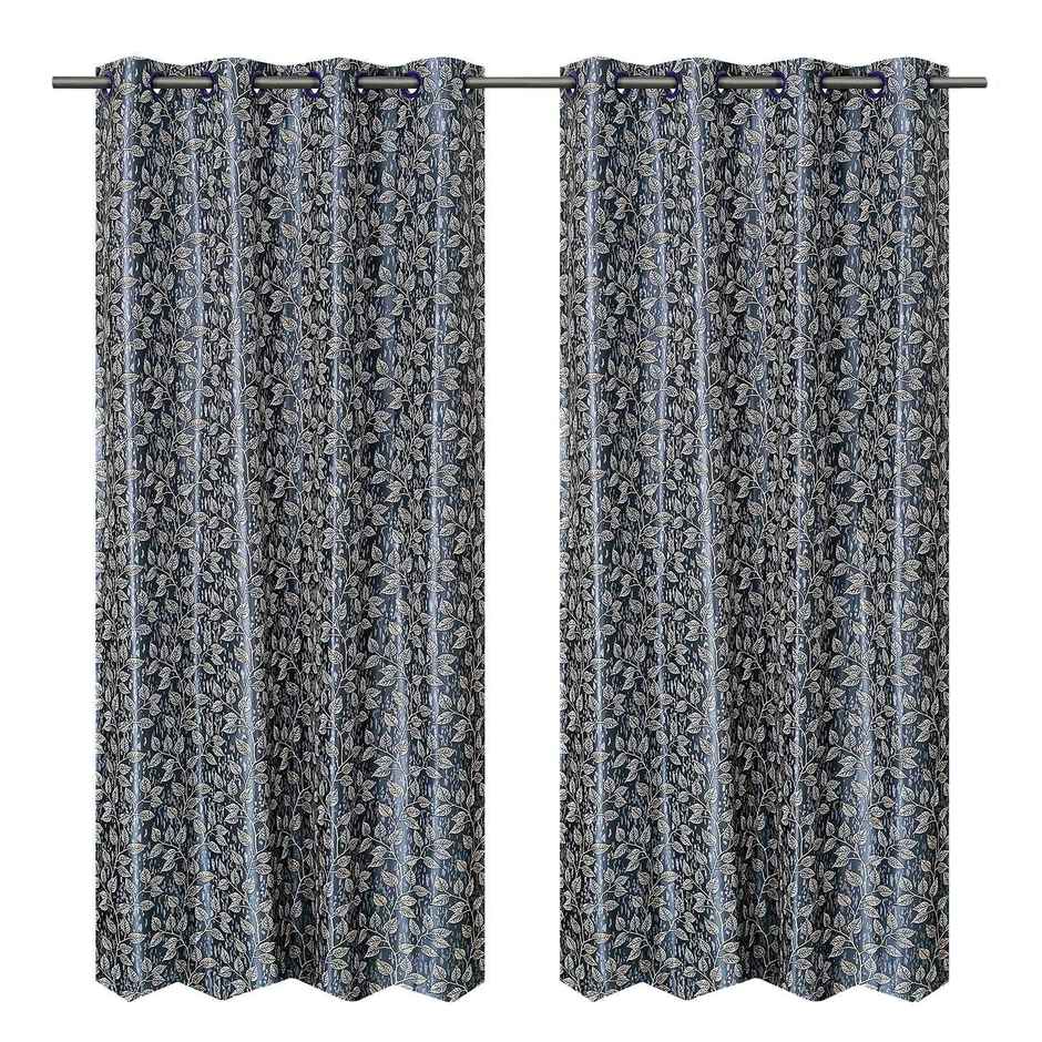 Antzco Dark Grey Printed Door Curtain 7 ft x 4 ft | Pack of 2 | DC05