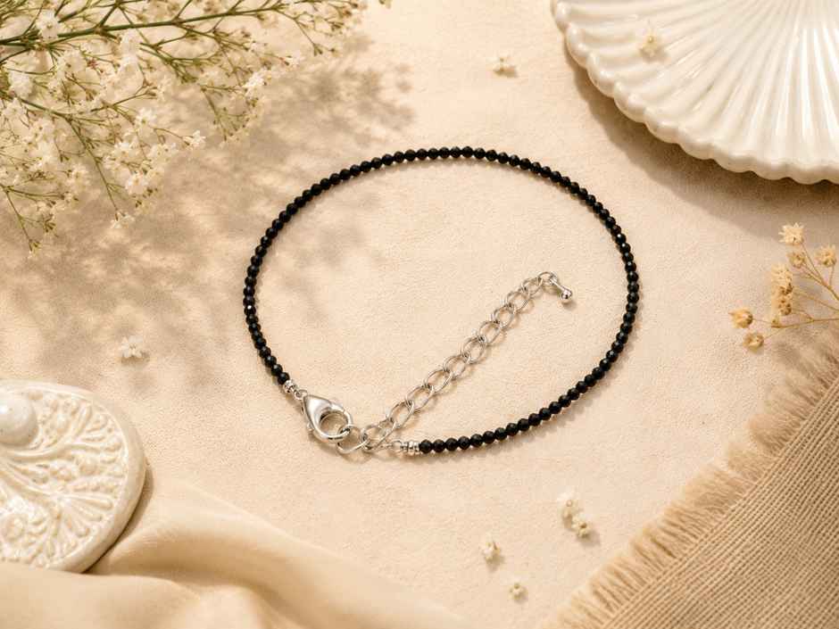 Black Tourmaline Crystal Anklet | ServDharm