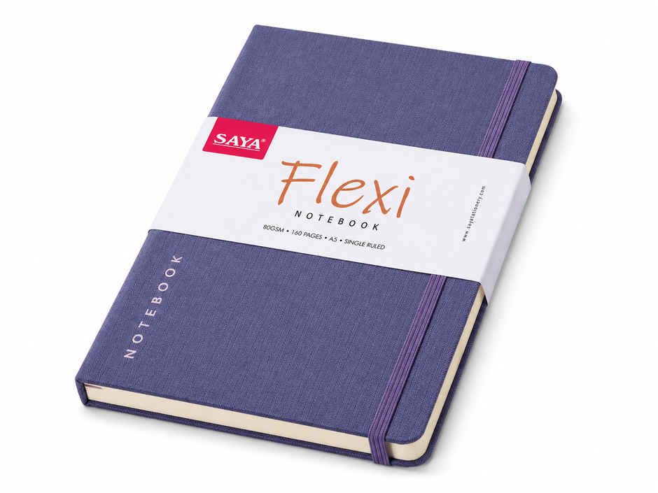 Saya Flexi A5 Notebook | Inside Pockets Bright Paper Ruled | 160 Pages | 14 x 10 cm | Assorted