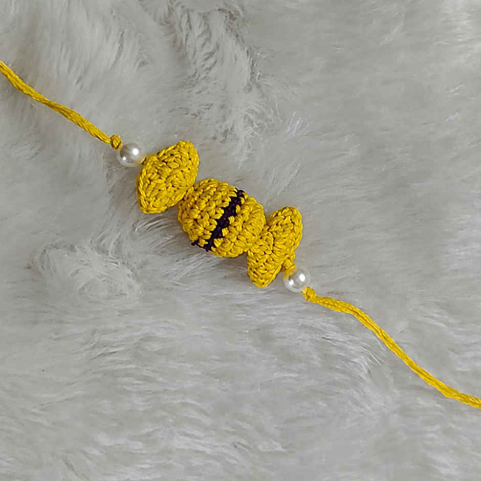 Kids Yellow Toffee Crochet Rakhi | Pack of 1 | Mad Over Prints