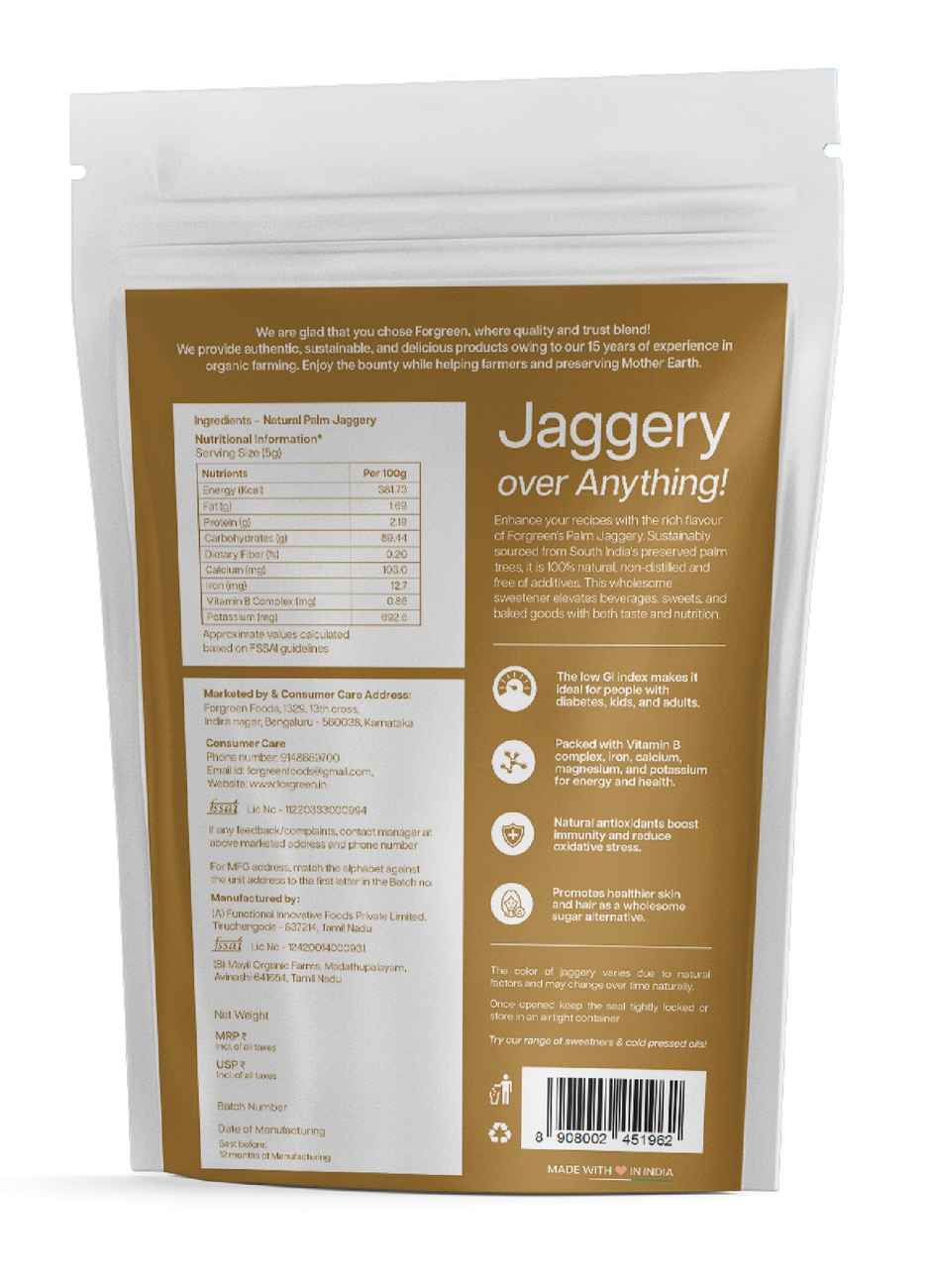 Forgreen Natural Palm Jaggery Powder With Ginger