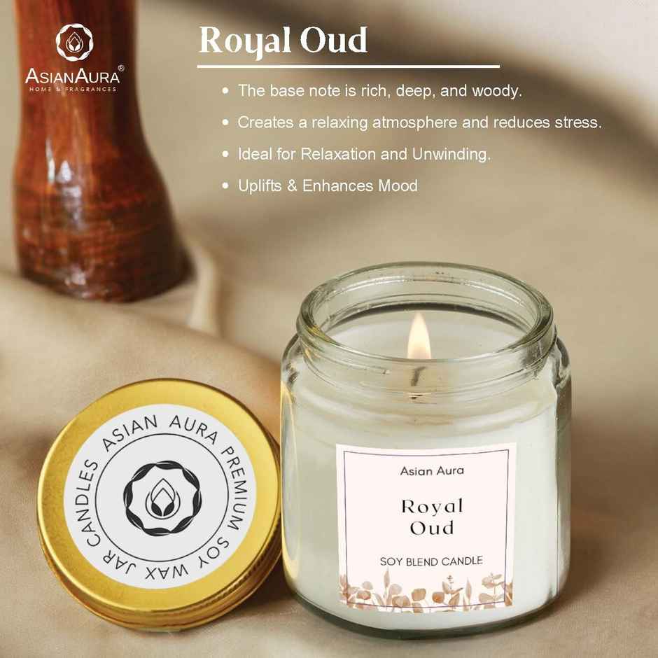 Asian Aura Scented Glass Jar Candle | Royal Oud