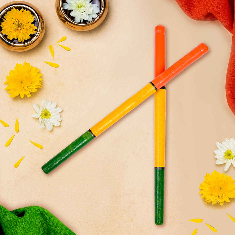 Navratri Wooden Dandiya Sticks | Traditional Garba Dandia Sticks | One Size | Satvik