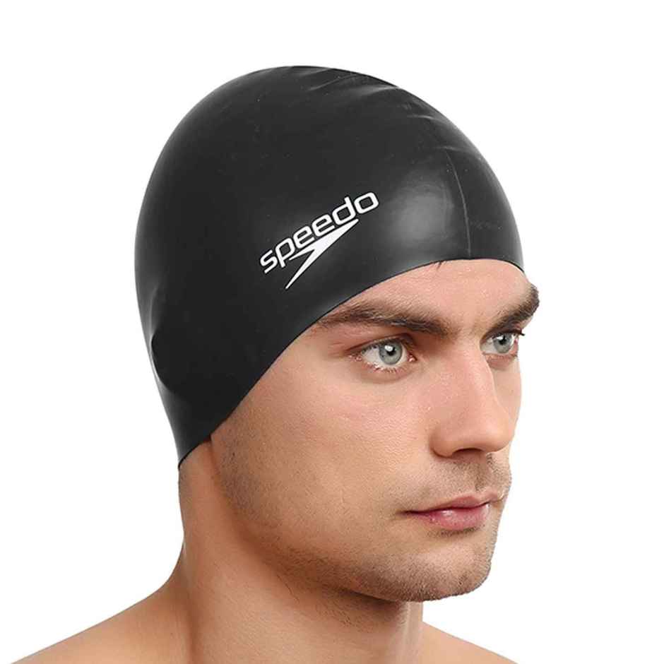 Speedo Unisex Flat Silicone Swim Cap | Black - Free Size