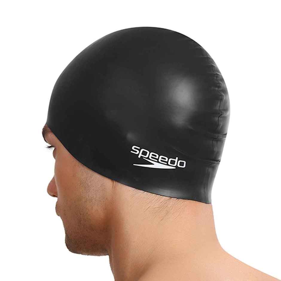 Speedo Unisex Flat Silicone Swim Cap | Black - Free Size