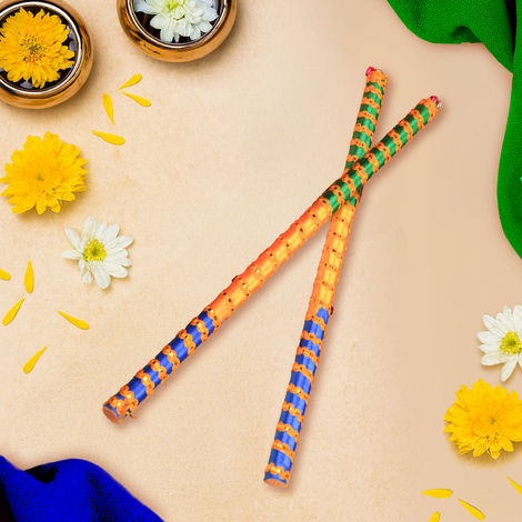 Tiranga Wooden Dandiya Sticks | Multi Colour | ServDharm