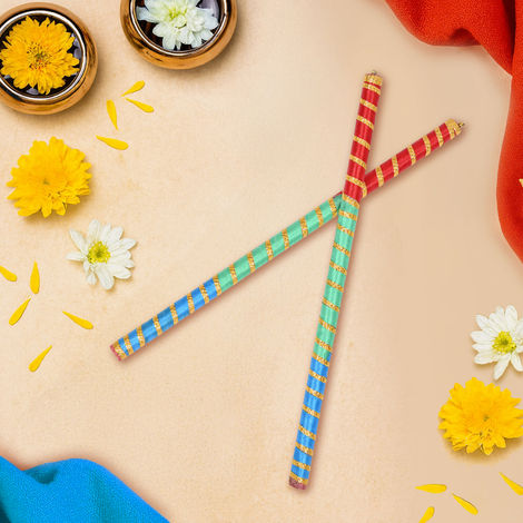 Dandiya Sticks | Multicolour | One Pair | Satvik