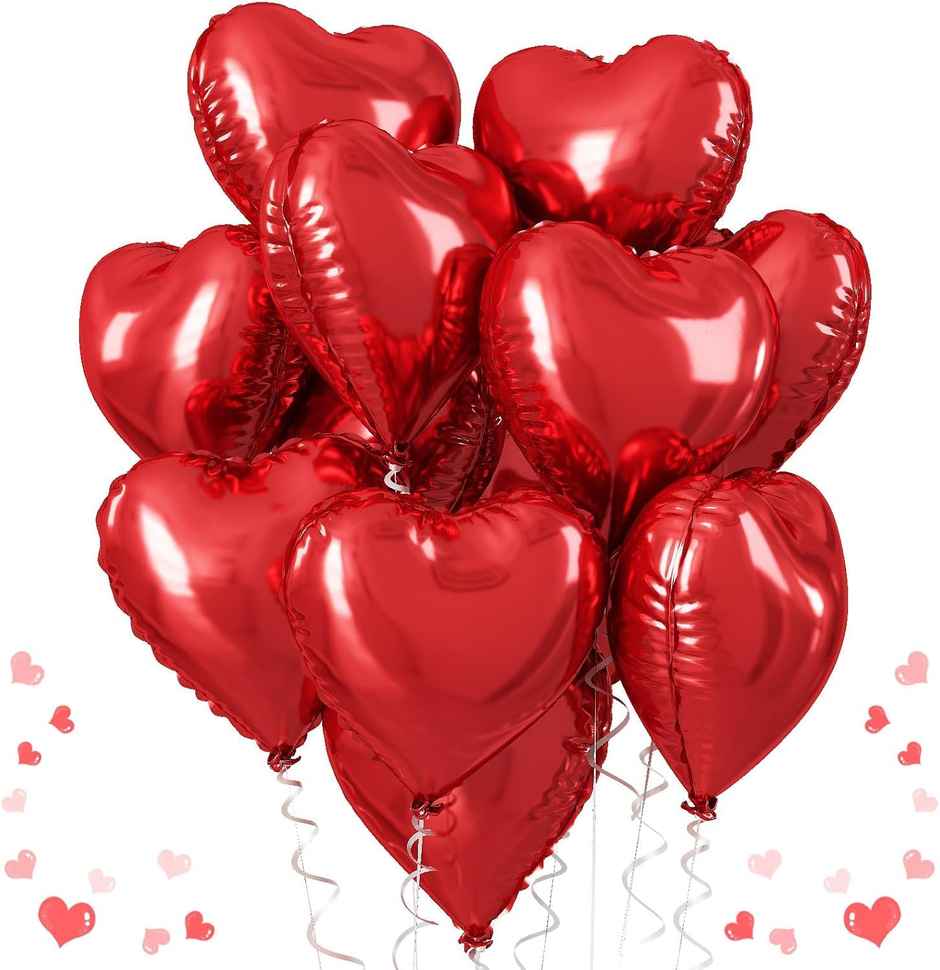 Heart Foil Balloons | Set Of 10 | Let's Vybe
